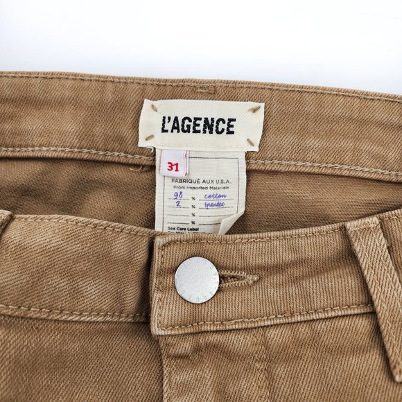 L'AGENCE High Line Skinny Distressed Sahara Jeans Women's High Rise - Picture 8 of 9